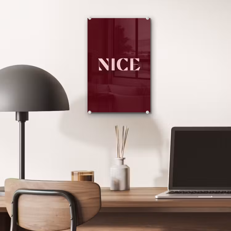Glas schilderij - Nice - Bordeaux - Roze — 7