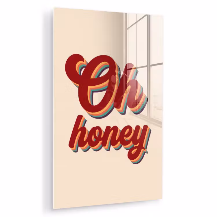 Glas schilderij - Oh honey - Rood - Schaduw — 1
