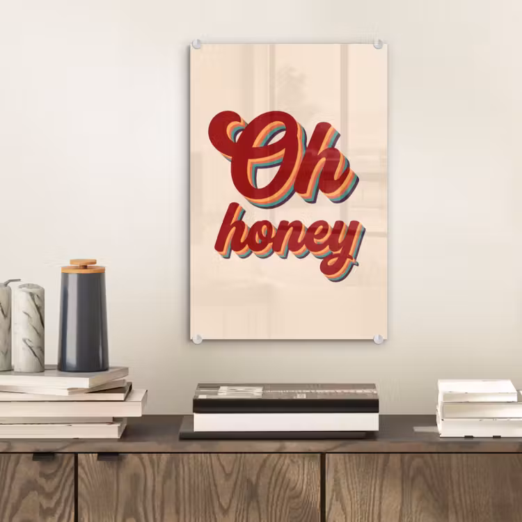 Glas schilderij - Oh honey - Rood - Schaduw — 2