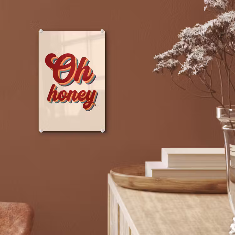 Glas schilderij - Oh honey - Rood - Schaduw — 6
