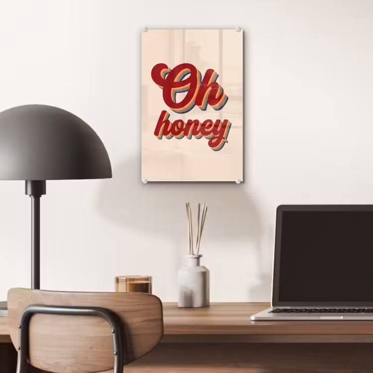 Glas schilderij - Oh honey - Rood - Schaduw — 7