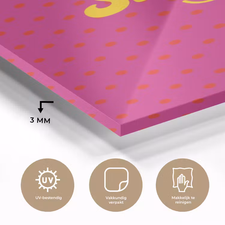 Glas schilderij - Smile - Stippen - Geel - Smiley - Roze — 3