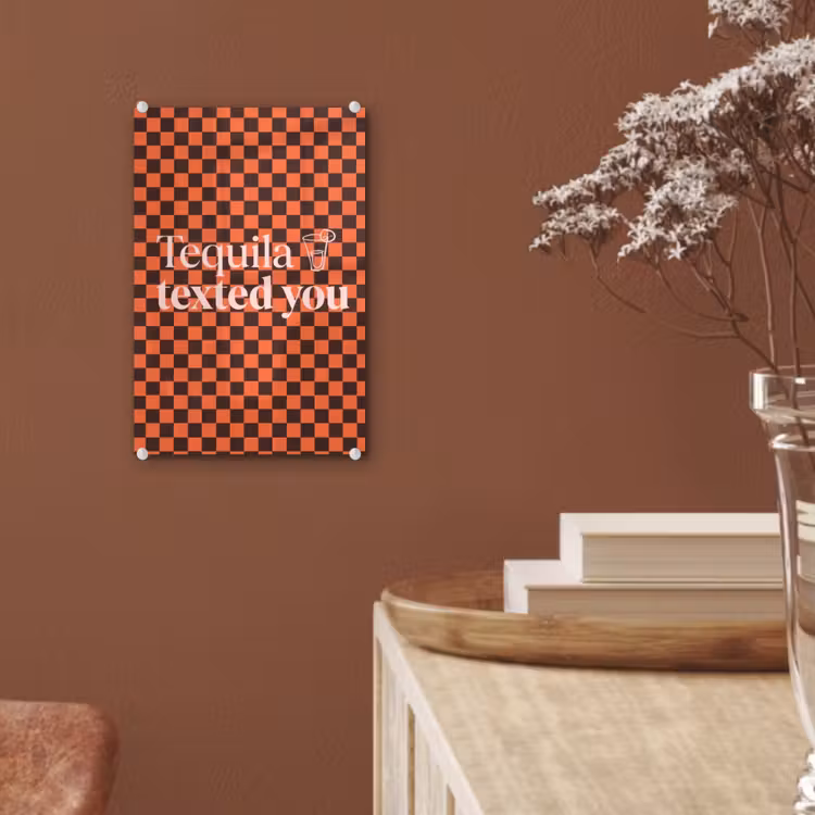 Glas schilderij - Tequila texted you - Glas - Vierkanten - Oranje — 6