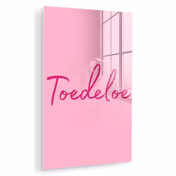 Glas schilderij - Toedeloe - Roze - Minimalistisch — 1