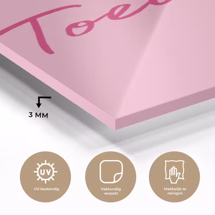 Glas schilderij - Toedeloe - Roze - Minimalistisch — 3