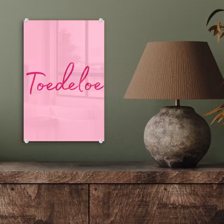 Glas schilderij - Toedeloe - Roze - Minimalistisch — 4