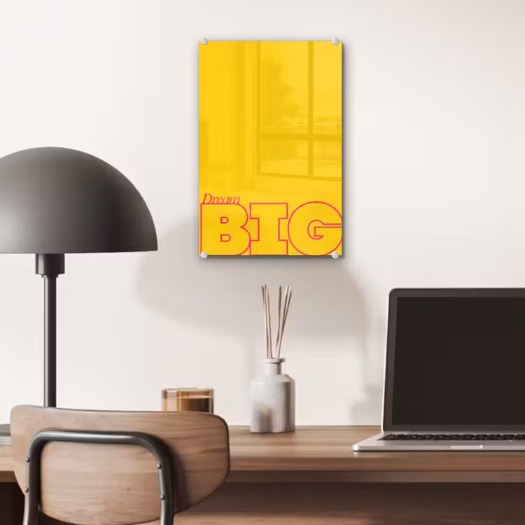 Glas schilderij - Dream big - Geel - Grafisch — 7