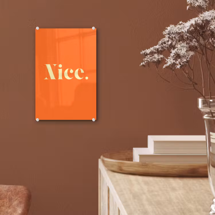 Glas schilderij - Oranje - Gebroken wit - Nice — 6