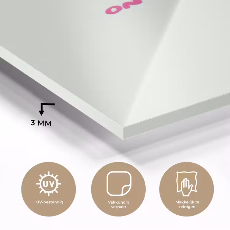 Glas schilderij - Focus - Beige - Roze - Smiley — 3