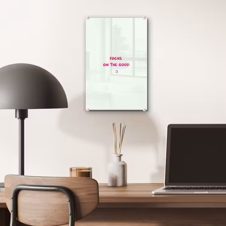 Glas schilderij - Focus - Beige - Roze - Smiley — 7