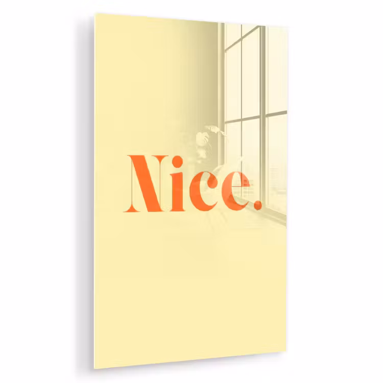 Glas schilderij - Nice - Oranje - Geel - Minimalistisch — 1