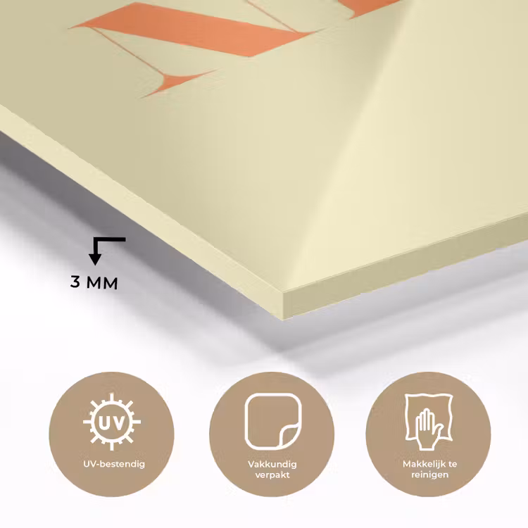 Glas schilderij - Nice - Oranje - Geel - Minimalistisch — 3