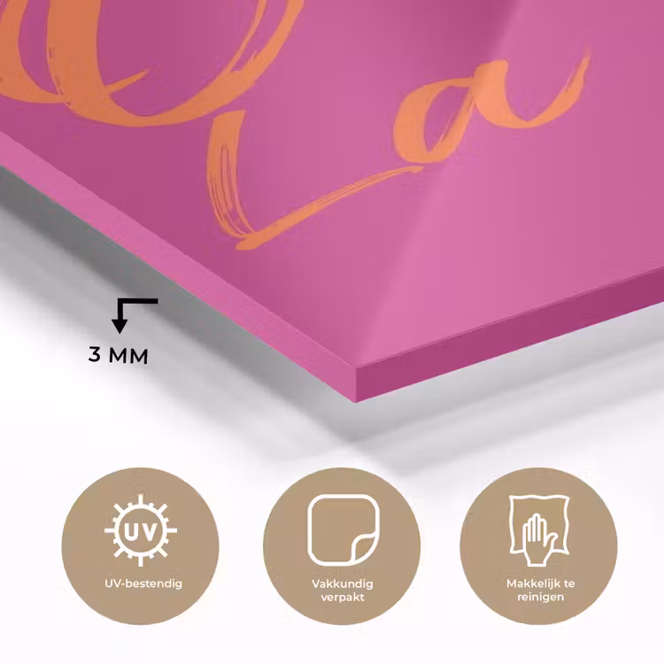 Glas schilderij - Oh la la - Oranje - Roze — 3