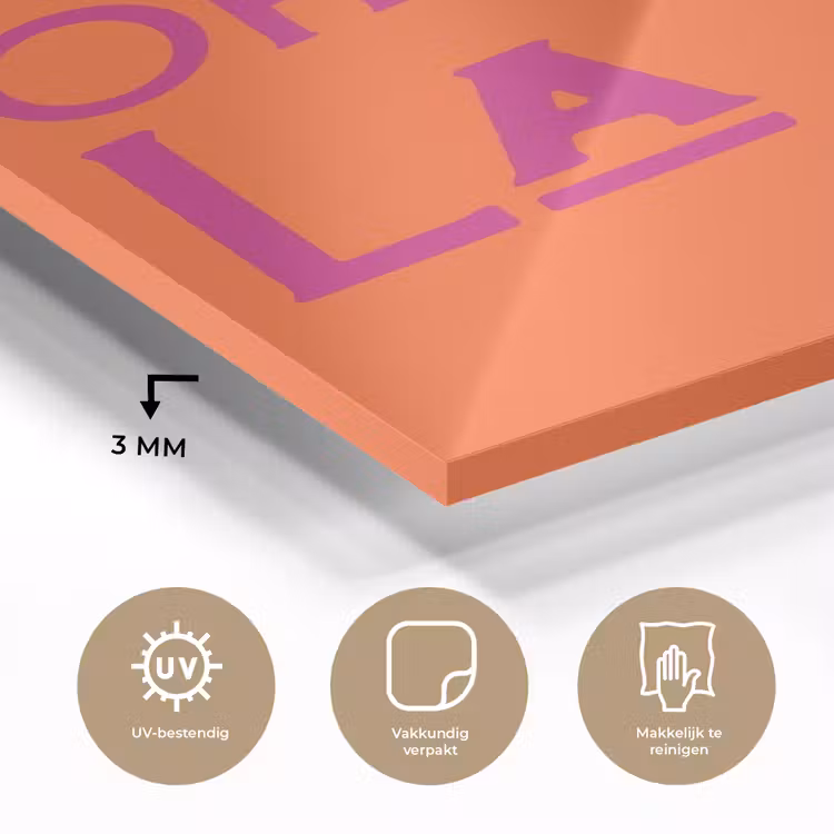 Glas schilderij - Oh la la - Oranje - Roze - Scheeflettertype — 3