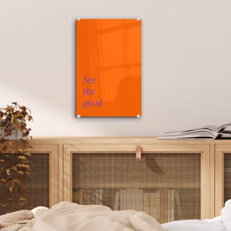 Glas schilderij - See te good - Paars - Oranje — 5