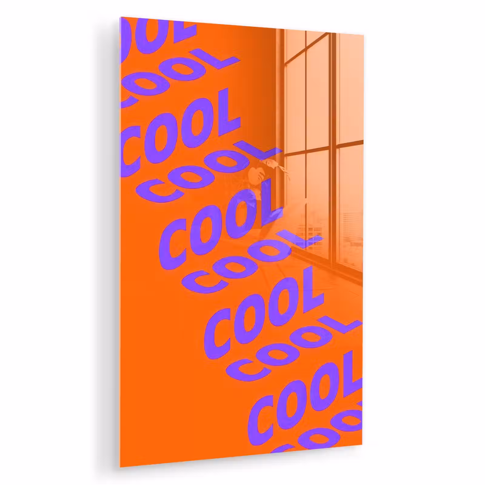 Glas schilderij - Cool - Paars - Oranje — 1