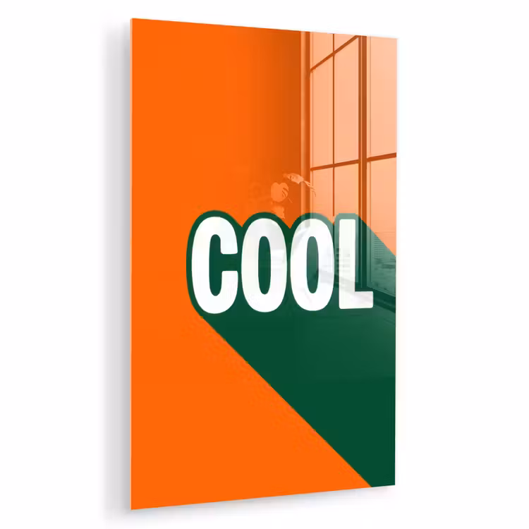Glas schilderij - Cool - Oranje - Groen — 1