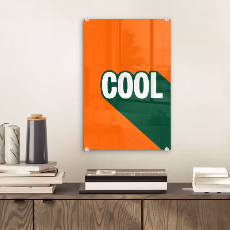 Glas schilderij - Cool - Oranje - Groen — 2