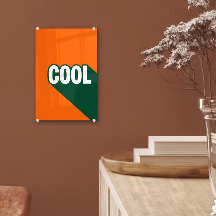 Glas schilderij - Cool - Oranje - Groen — 6