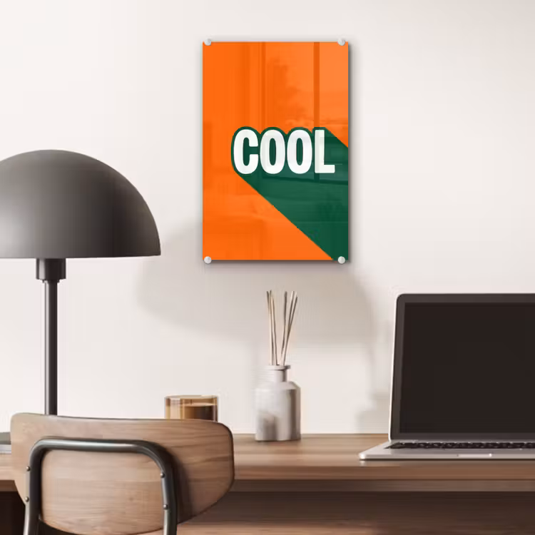 Glas schilderij - Cool - Oranje - Groen — 7