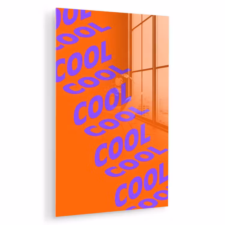 Glas schilderij - Cool - Paars - Oranje — 1
