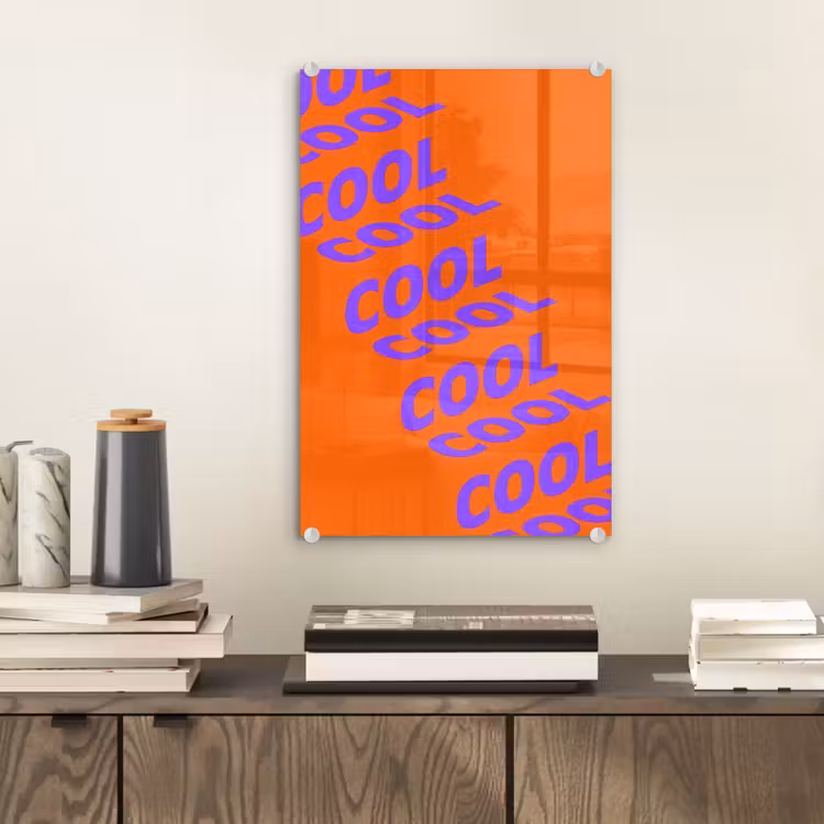 Glas schilderij - Cool - Paars - Oranje — 2