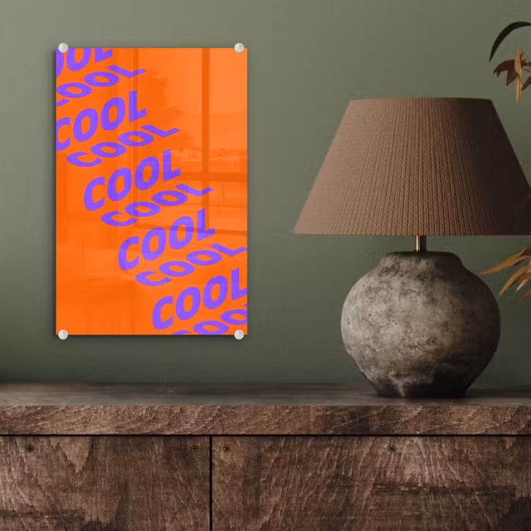 Glas schilderij - Cool - Paars - Oranje — 4