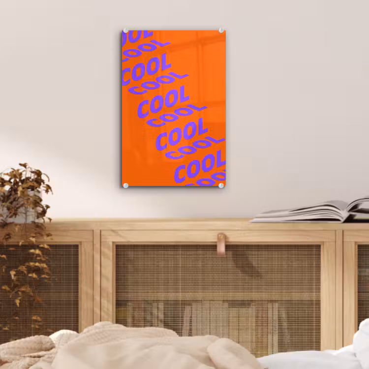 Glas schilderij - Cool - Paars - Oranje — 5
