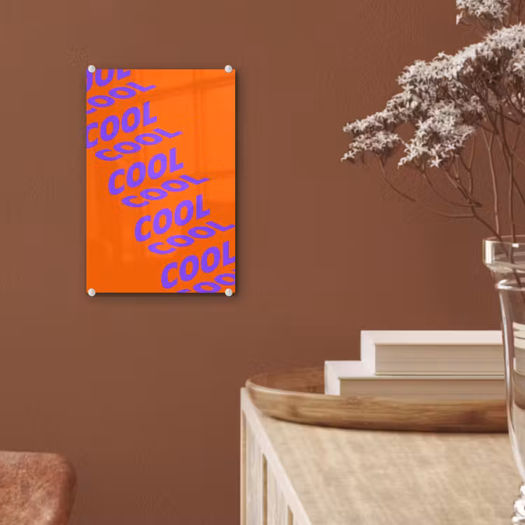 Glas schilderij - Cool - Paars - Oranje — 6