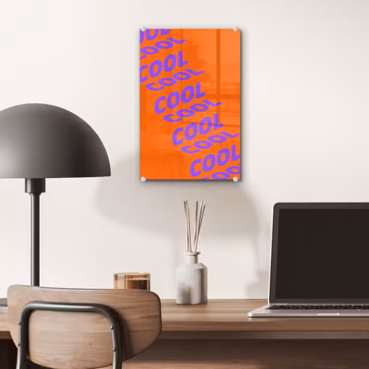 Glas schilderij - Cool - Paars - Oranje — 7