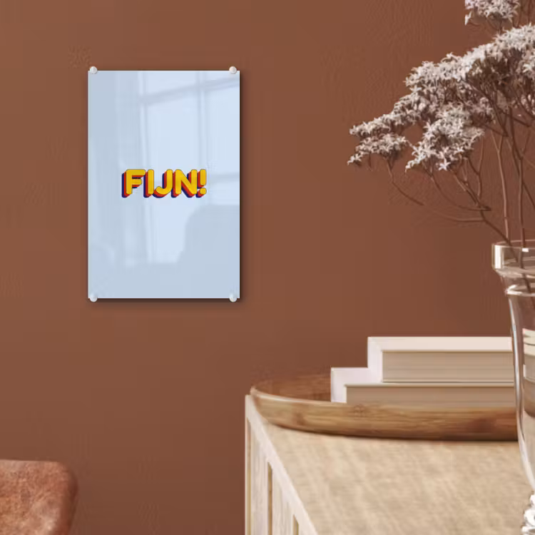 Glas schilderij - Fijn - Geel - Oranje — 6