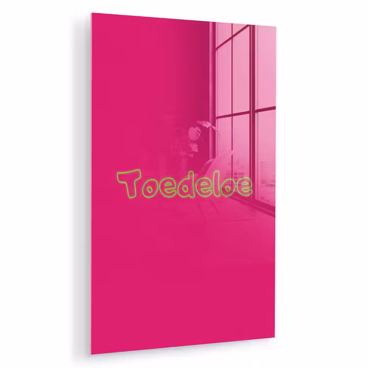 Glas schilderij - Toedeloe - Groen - Roze — 1