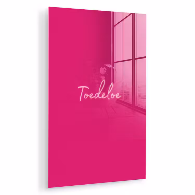 Glas schilderij - Toedeloe - Roze — 1