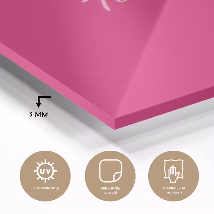 Glas schilderij - Toedeloe - Roze — 3