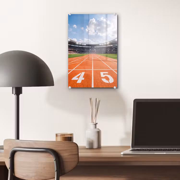 Glas schilderij - Sintelbaan - Stadion - Sport -Oranje — 7