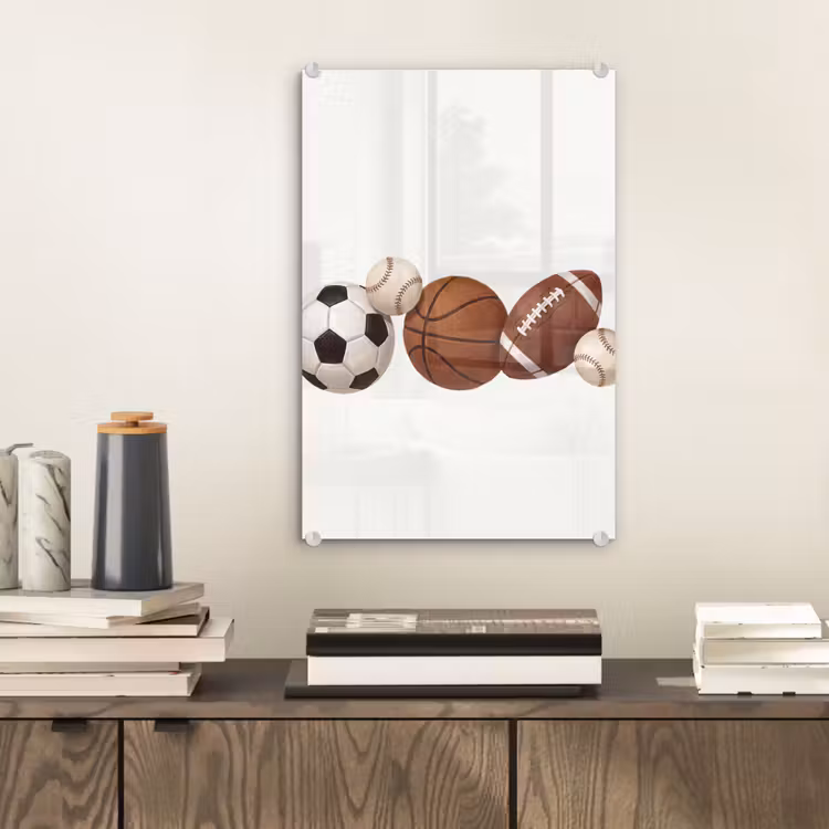 Glas schilderij - Sport - Ballen - Illustratie — 2