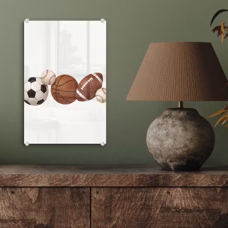 Glas schilderij - Sport - Ballen - Illustratie — 4