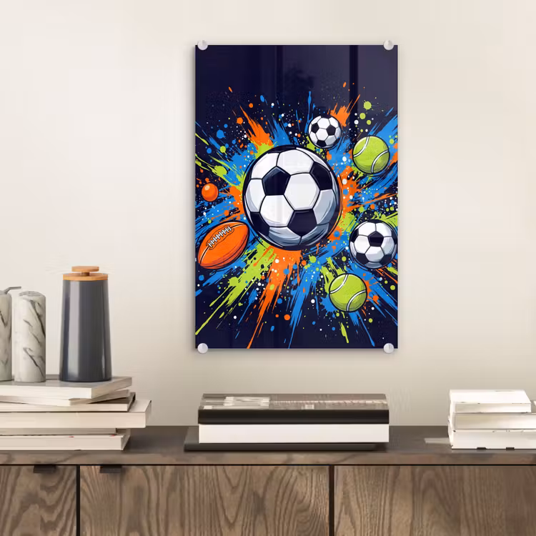 Glas schilderij - Sport - Ballen - Kleurrijk — 2