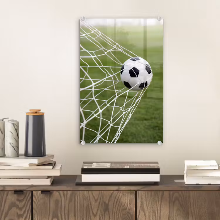 Glas schilderij - Voetbal - Goal - Net - Sport — 2