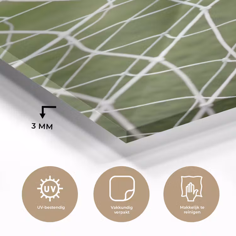 Glas schilderij - Voetbal - Goal - Net - Sport — 3