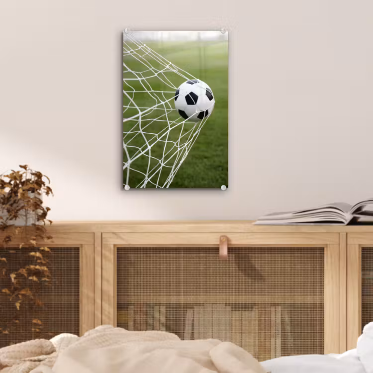 Glas schilderij - Voetbal - Goal - Net - Sport — 5