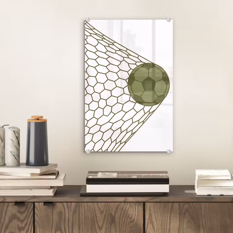 Glas schilderij - Voetbal - Goal - Sport - Groen — 2