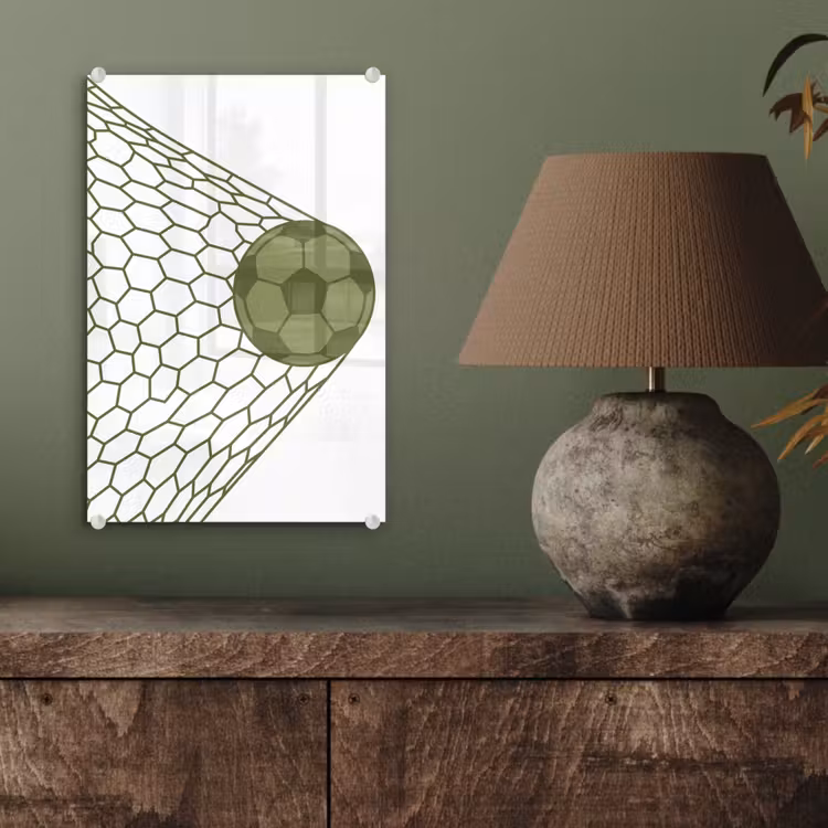 Glas schilderij - Voetbal - Goal - Sport - Groen — 4
