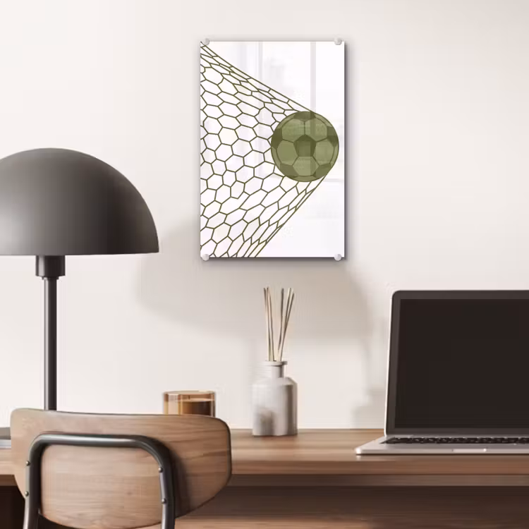 Glas schilderij - Voetbal - Goal - Sport - Groen — 7