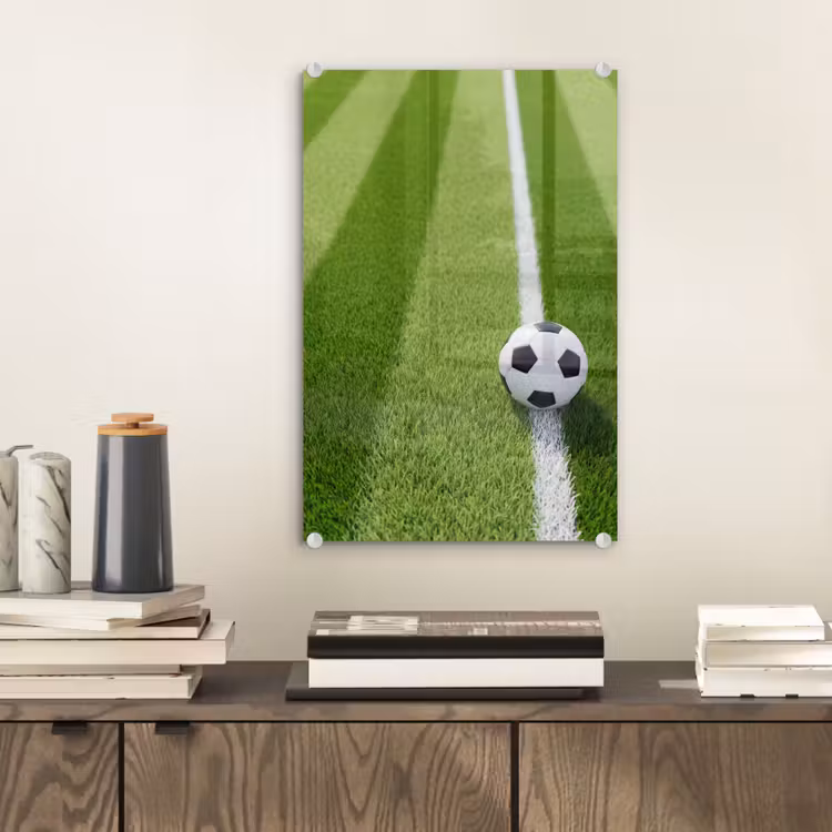 Glas schilderij - Voetbal - Grasveld - Sport - Groen — 2