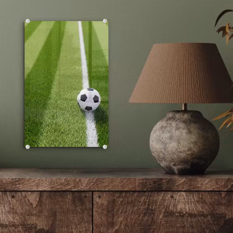 Glas schilderij - Voetbal - Grasveld - Sport - Groen — 4