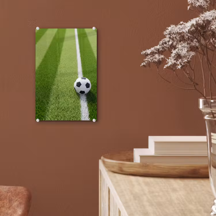 Glas schilderij - Voetbal - Grasveld - Sport - Groen — 6