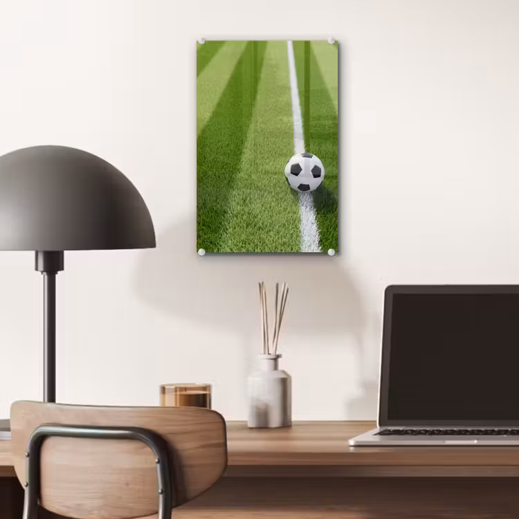 Glas schilderij - Voetbal - Grasveld - Sport - Groen — 7