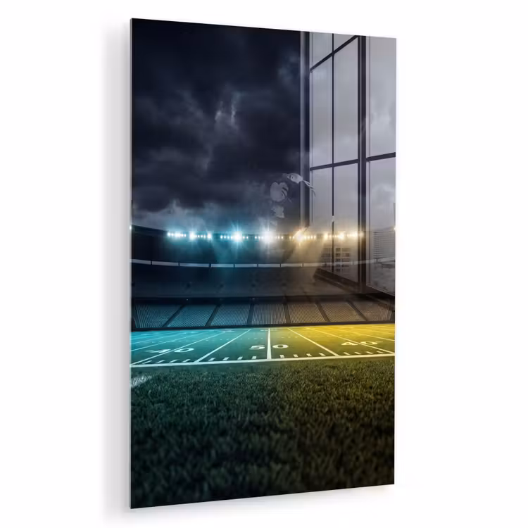 Glas schilderij - Voetbal - Stadion - Nacht - Modern — 1