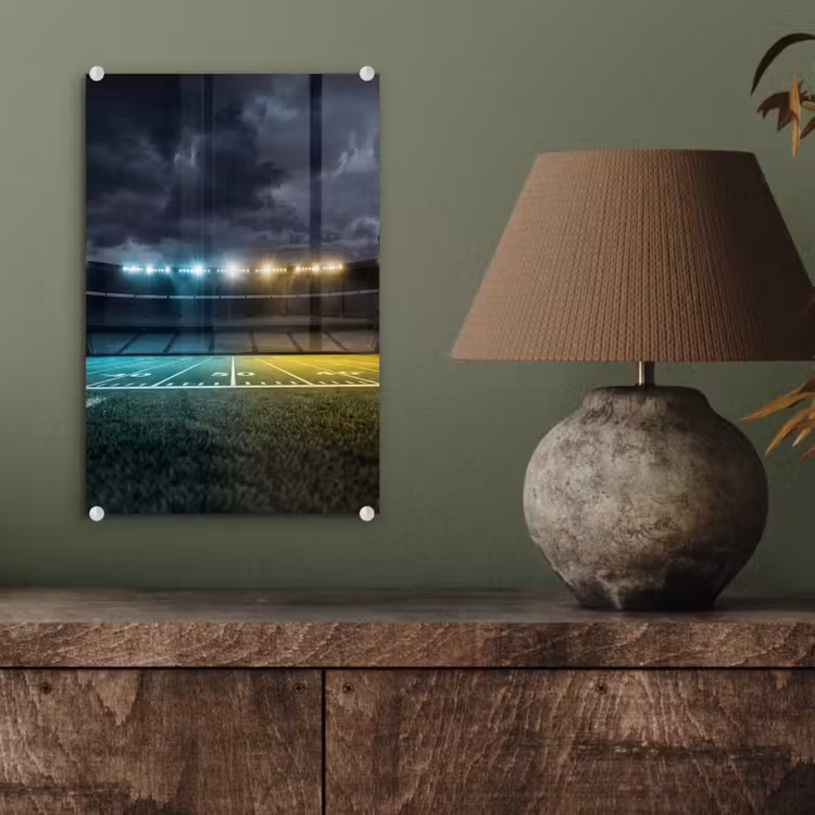 Glas schilderij - Voetbal - Stadion - Nacht - Modern — 4